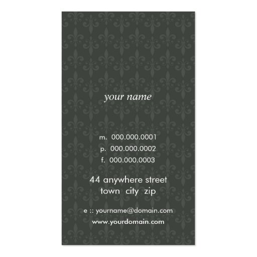 BUSINESS CARD stylish fleur de lis (back side)