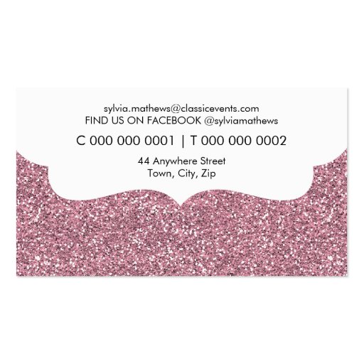 BUSINESS CARD stylish glitter sparkle pale pink (back side)
