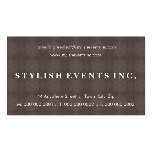 BUSINESS CARD :: stylish patterned 11 (back side)