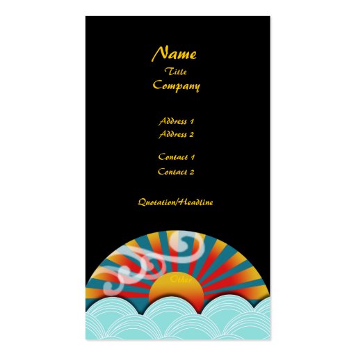 Business Card, Sun Rises (front side)