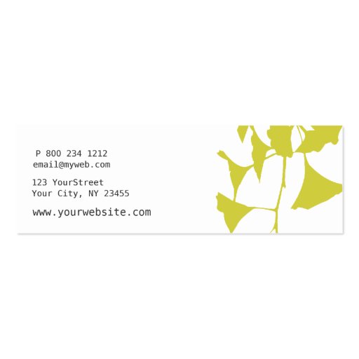 Business Card | Teachers  | Nature Ginkgo (back side)