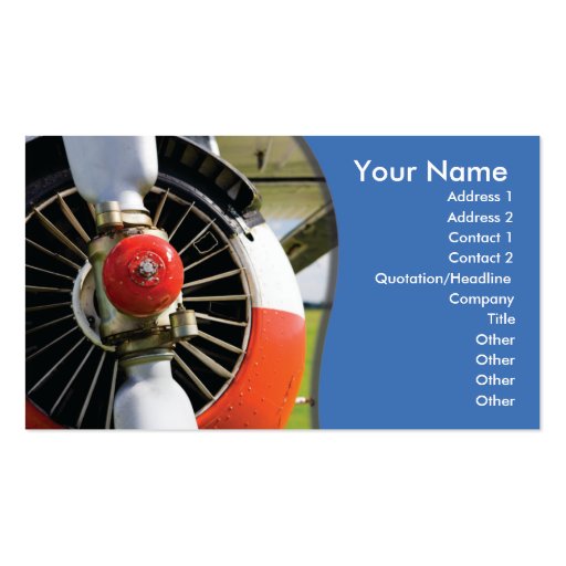 business card template aviation (front side)