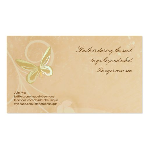 Business Card Template - Beautiful Butterfly (back side)