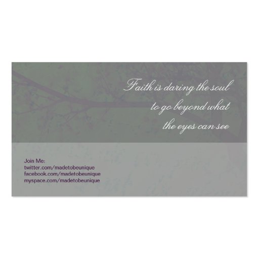 Business Card Template - Beautiful Butterfly (back side)
