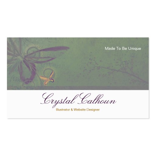 Business Card Template - Beautiful Butterfly (front side)
