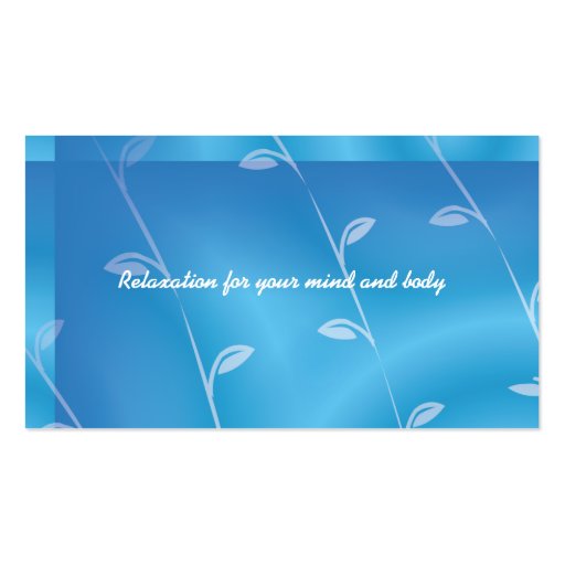 Business Card Template Blue Spa (back side)