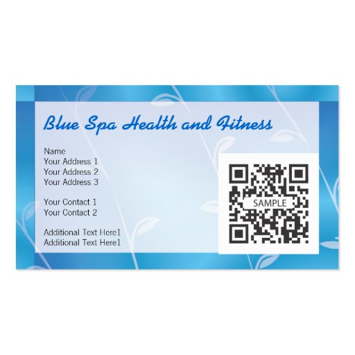 Business Card Template Blue Spa (front side)