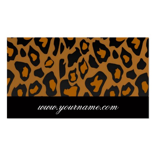 Business Card Template **Bold Leopard Print (back side)