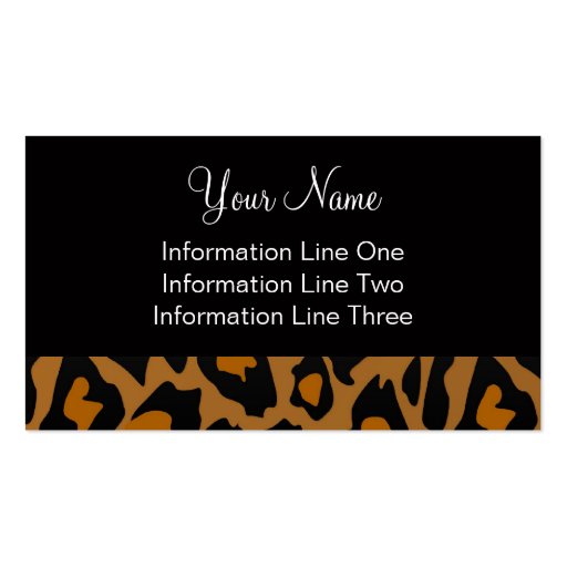 Business Card Template **Bold Leopard Print (front side)