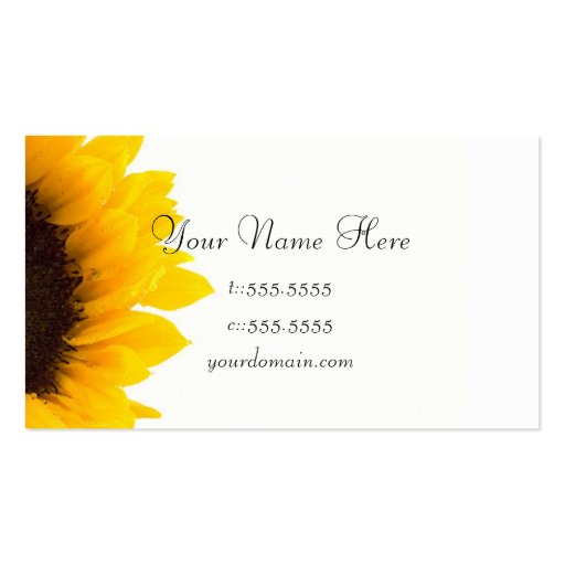 Business Card Template **Bold Sunflower Zazzle