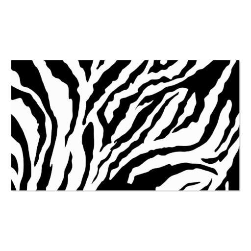 Business Card Template **Bold Zebra (back side)