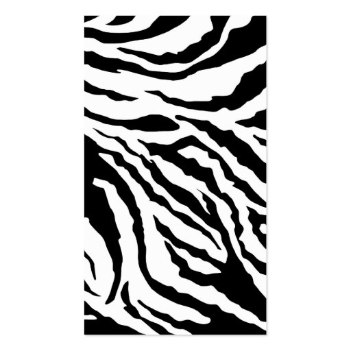 Business Card Template **Bold Zebra Print (back side)
