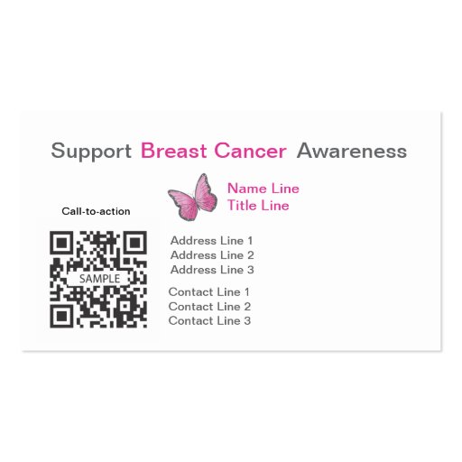 Business Card Template Breast Cancer Awareness