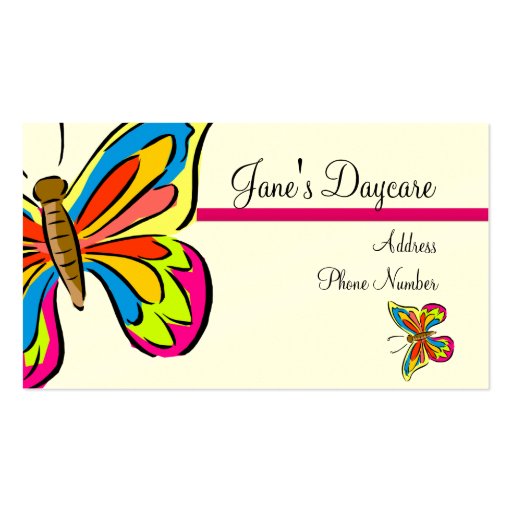 Business Card Template **Butterflies 1 (front side)