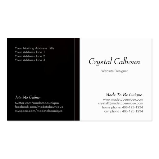Business Card Template - Dark - Professional (front side)