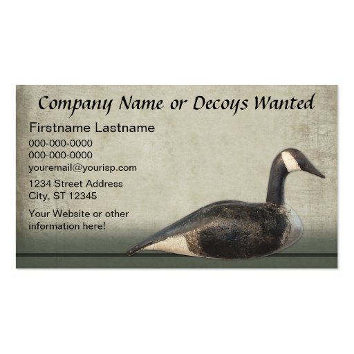 Business Card Template: Decoy Business (front side)