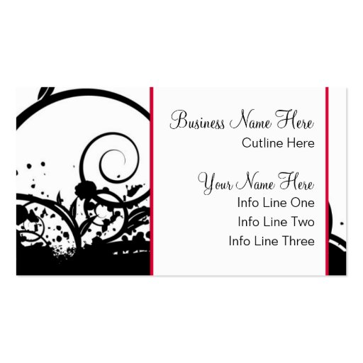 Business Card Template **Dramatic Black Swirls