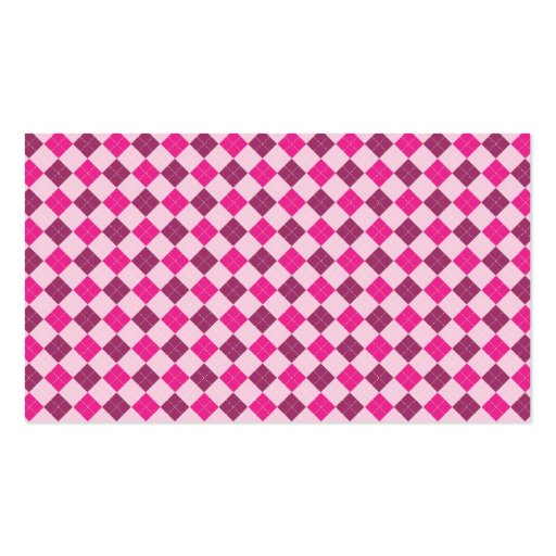 Business Card Template Generic Pink Argyle 2 (back side)