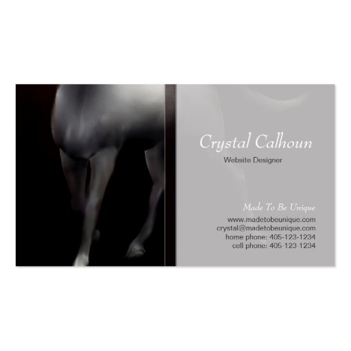 Business Card Template - Horse Painting Dark (front side)