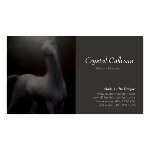 Business Card Template - Horse Painting Dark (front side)