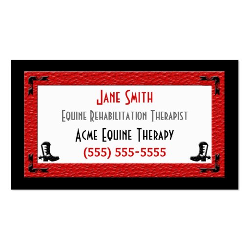 Business Card Template Horse Related Business
