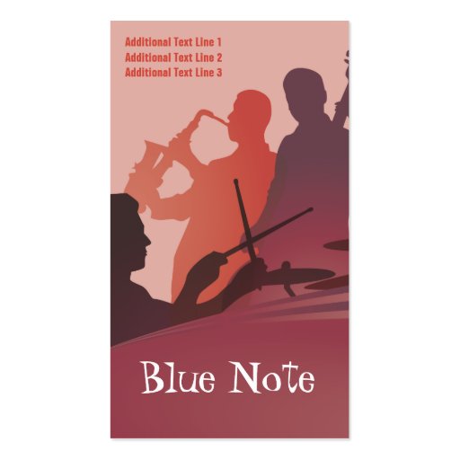 Business Card Template Jazz Band (front side)