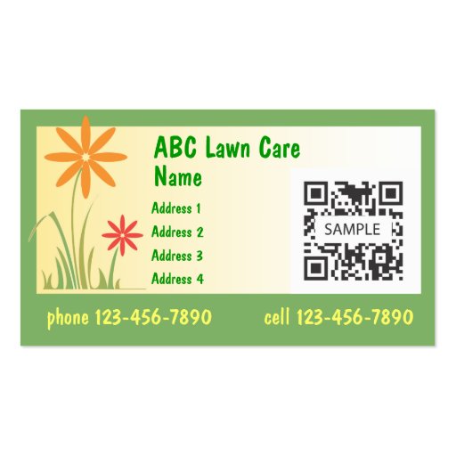 Business Card Template Lawn Care (front side)