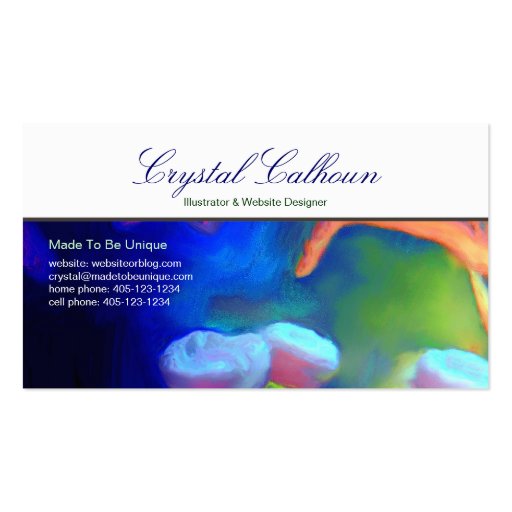 Business Card Template - Ocean water life painting (front side)