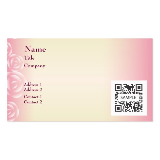 Business Card Template Pink Rose (front side)