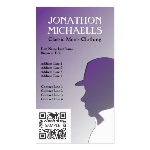 Business Card Template Retail Men's Clothing