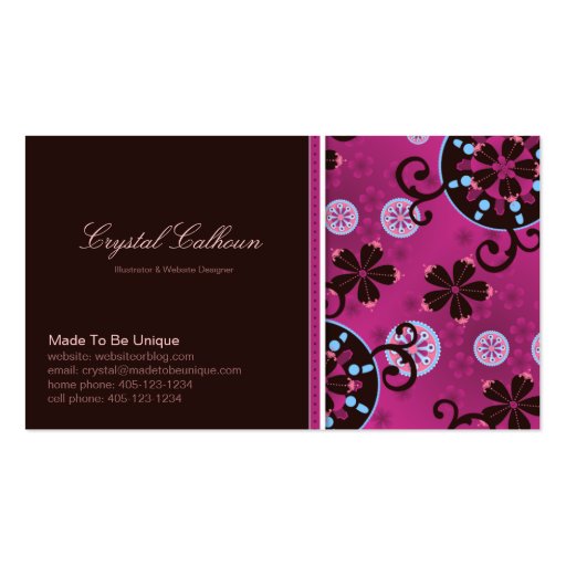 Business Card Template - Whimsical / Fun (front side)