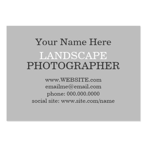 Business Card Templates For Photographers | DIY (back side)
