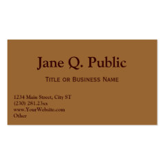 Business Card Templates Tan Brown