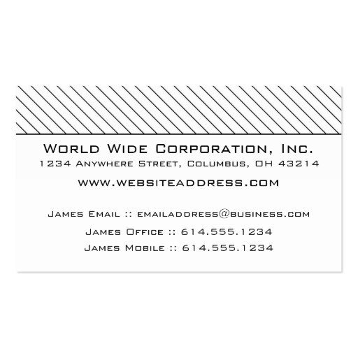 Business Card :: Thin Black Stripes Minimalism (back side)