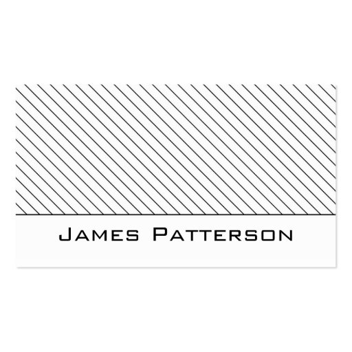 Business Card :: Thin Black Stripes Minimalism (front side)