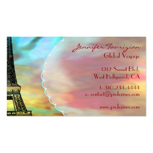 Business Card Travel Agency Eiffel Tower (back side)