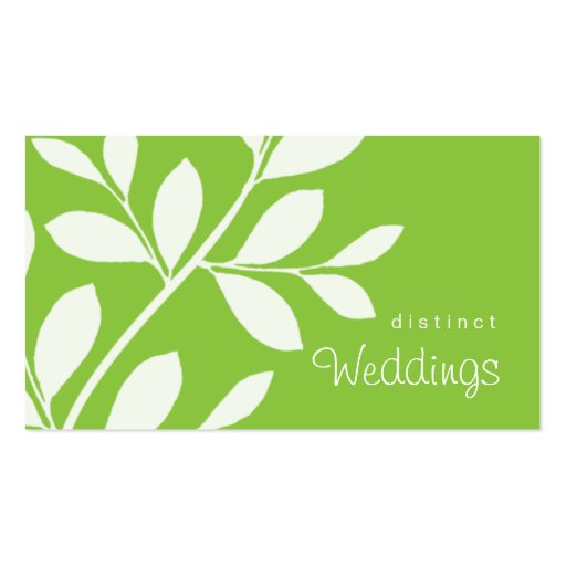 Business Card Tree Branch Wedding Planner green (front side)