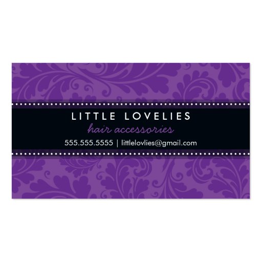 BUSINESS CARD trendy flourish violet purple black