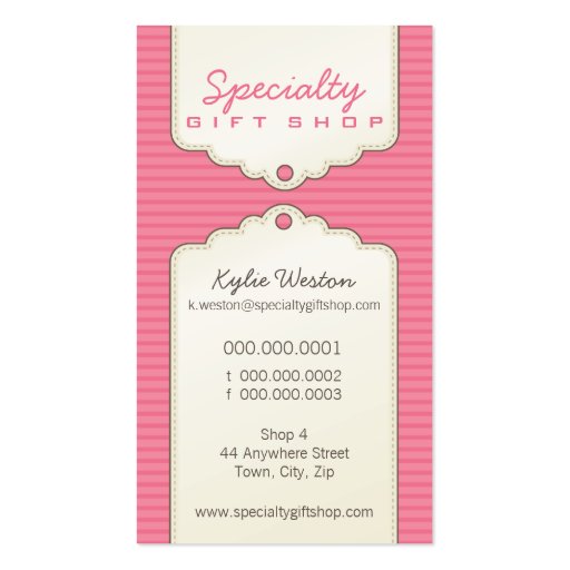 BUSINESS CARD :: trendy gifttag P8 (front side)