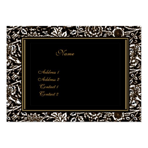 Business Card Vintage Ornate Frame Black Gold (back side)