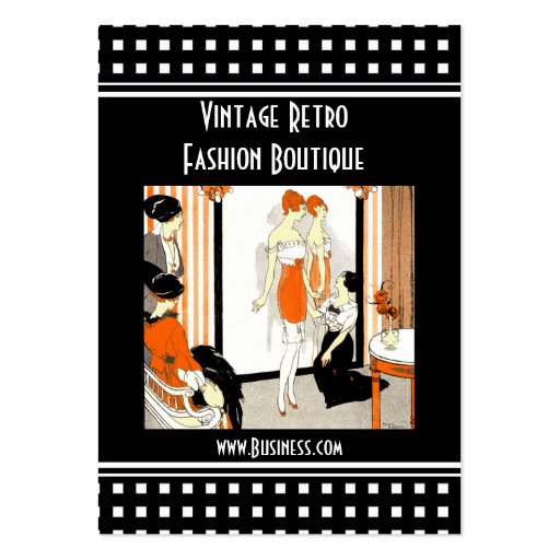 Business Card Vintage Retro Fashion Boutique (front side)