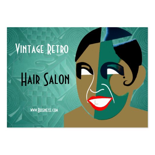Business Card Vintage Retro Hair Salon (front side)