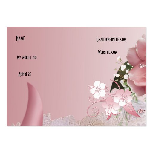 Business Card Wedding Planner Pink (back side)