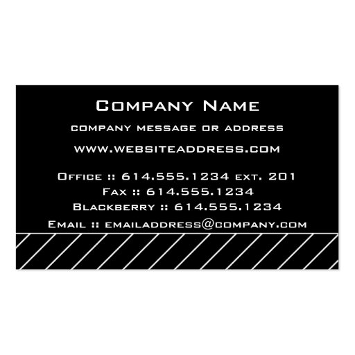 Business Card :: White & Black Striped Modern (back side)