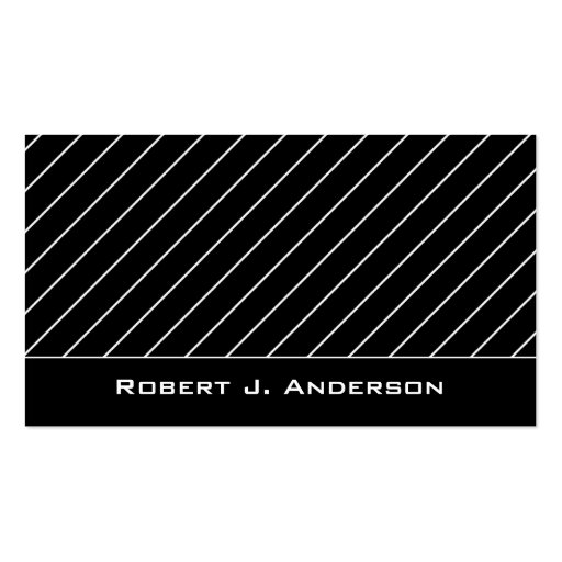 Business Card :: White & Black Striped Modern (front side)