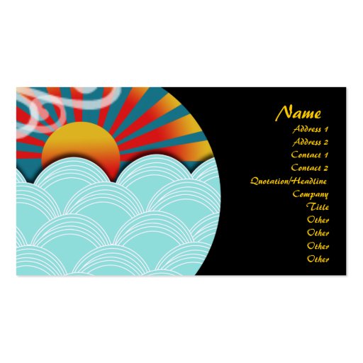 Business Card, wind water and buddha (front side)