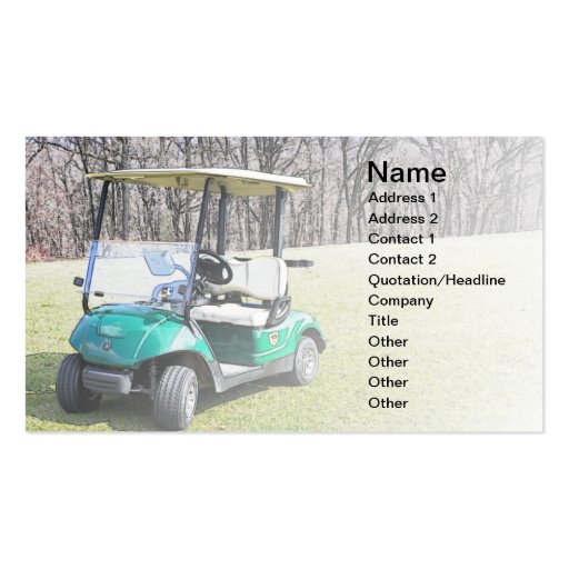 business card with a golf cart