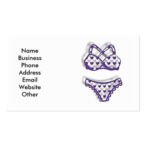Business Card with Bikini Bathing Suit (front side)