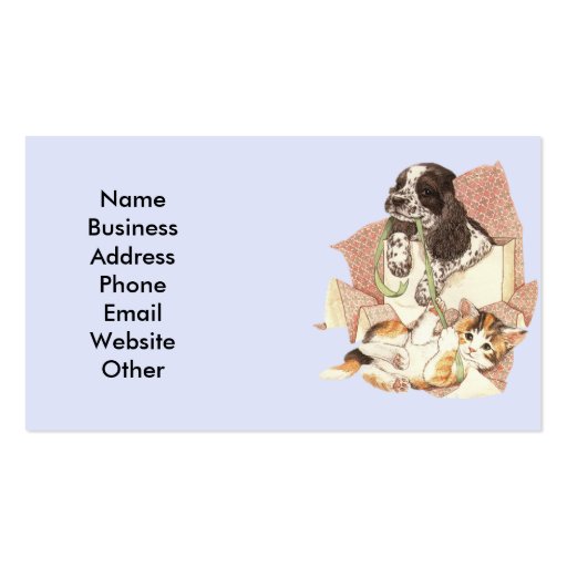 Business Card with Dog and Cat (front side)