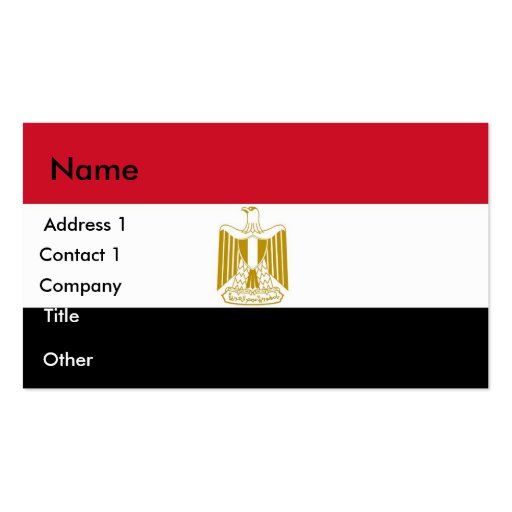 Business Card with Flag of Egypt